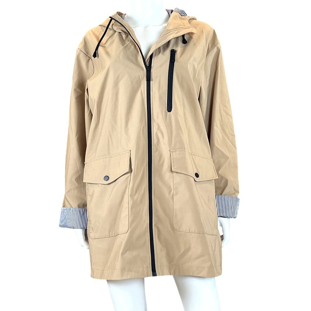 Weatherproof Tan Hooded Rain Jacket – Size 1X - Picture 2 of 8
